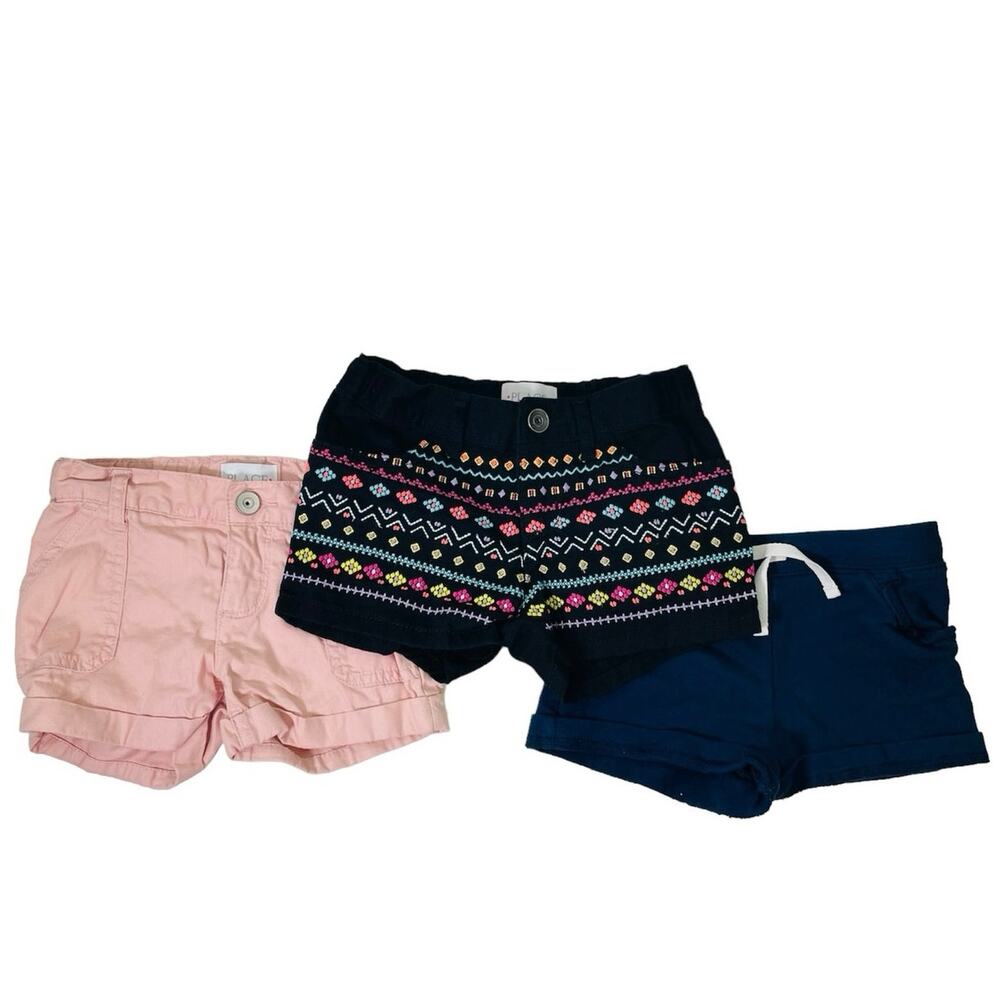 Carter’s The Childrens Place Girls 5 Shorts Casual Shorts Pink Blue Set of 3